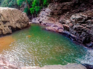 Crystal clear lagoon in Canon de Guabule