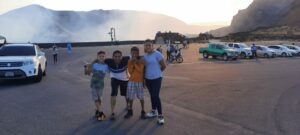 Family picture in The Masaya Volcano