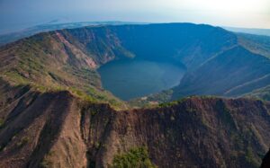 Crater created inside the volcano.